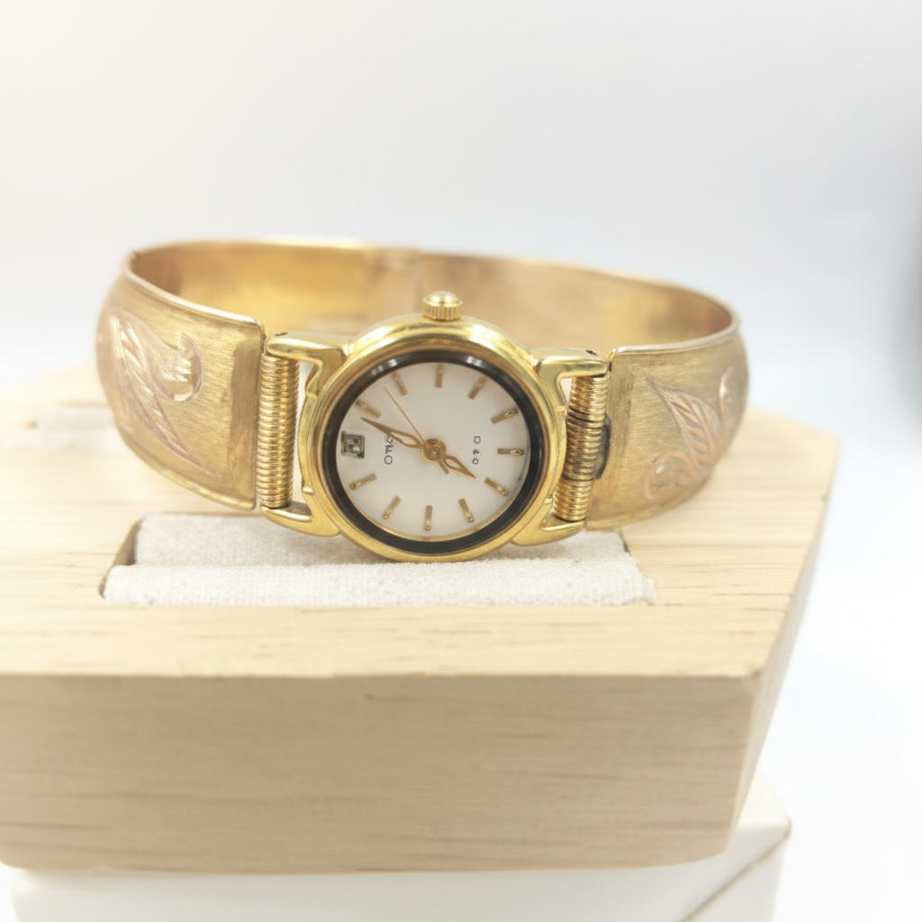 RELOJ CAJA ACERO PULSO ORO ORO 8 K 24,50 GRMS (SEMINUEVO)