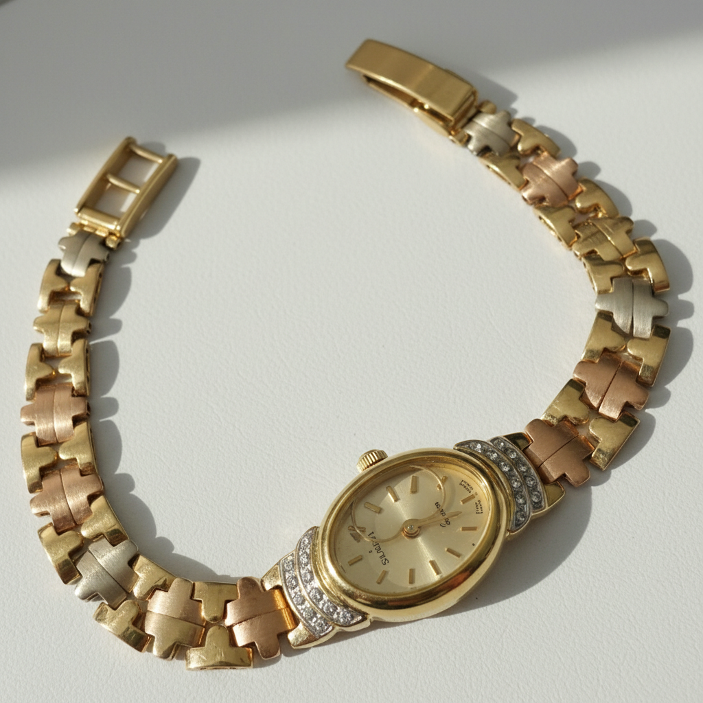 RELOJ CAJA Y PULSO ORO. ORO. 14 K 21.7 GRMS (SEMINUEVO)