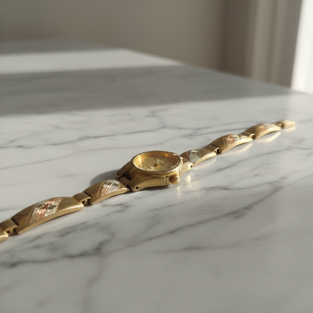 RELOJ CAJA ACERO PULSO ORO ORO 10 K 15.3 GRMS (SEMINUEVO)