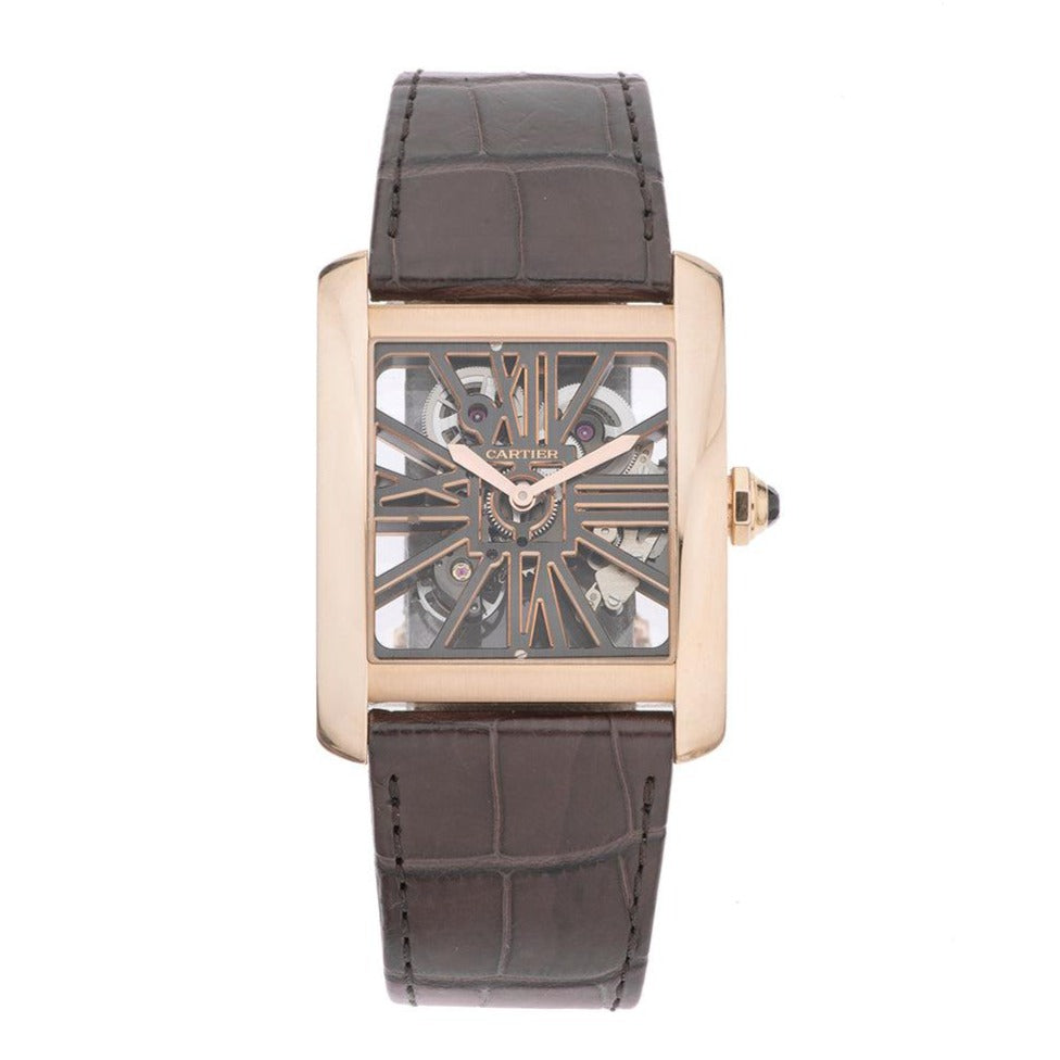 Reloj Hombre Cartier TANK MC Esqueleto Referencia W5310040 / 3656 Cuerda Oro rosa 18k, piel - Tienda Dondé
