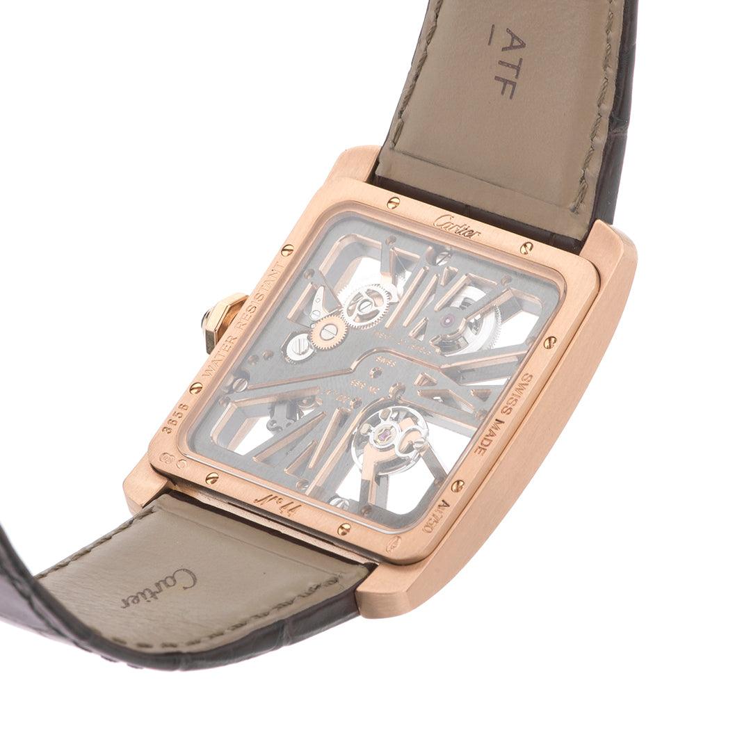 Reloj Hombre Cartier TANK MC Esqueleto Referencia W5310040 / 3656 Cuerda Oro rosa 18k, piel - Tienda Dondé