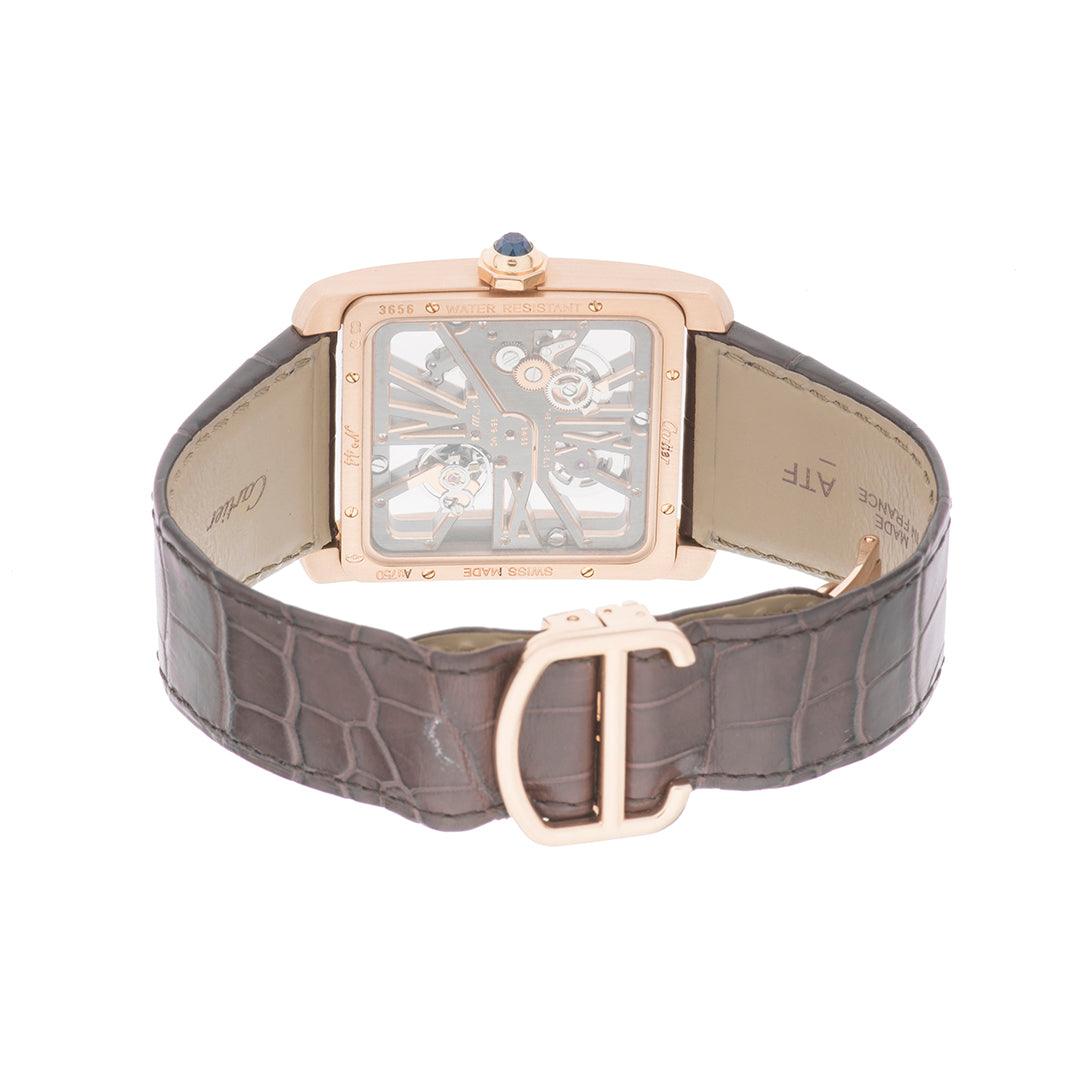 Reloj Hombre Cartier TANK MC Esqueleto Referencia W5310040 / 3656 Cuerda Oro rosa 18k, piel - Tienda Dondé