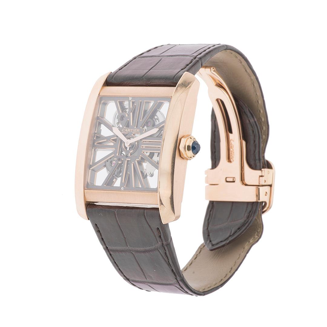 Reloj Hombre Cartier TANK MC Esqueleto Referencia W5310040 / 3656 Cuerda Oro rosa 18k, piel - Tienda Dondé