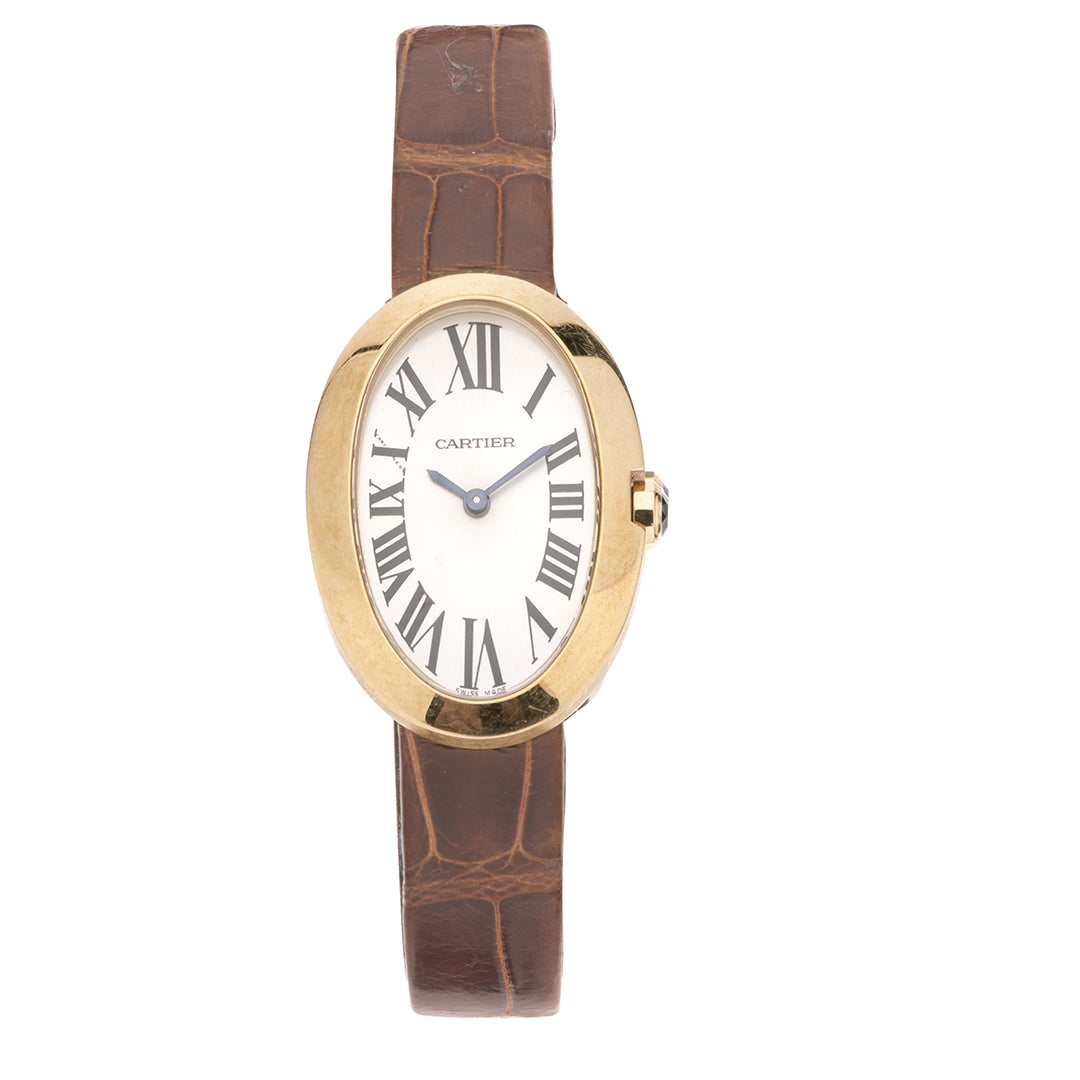 Reloj Mujer Cartier Baignore Referencia 3208 Quartz Oro Piel (seminuevo)