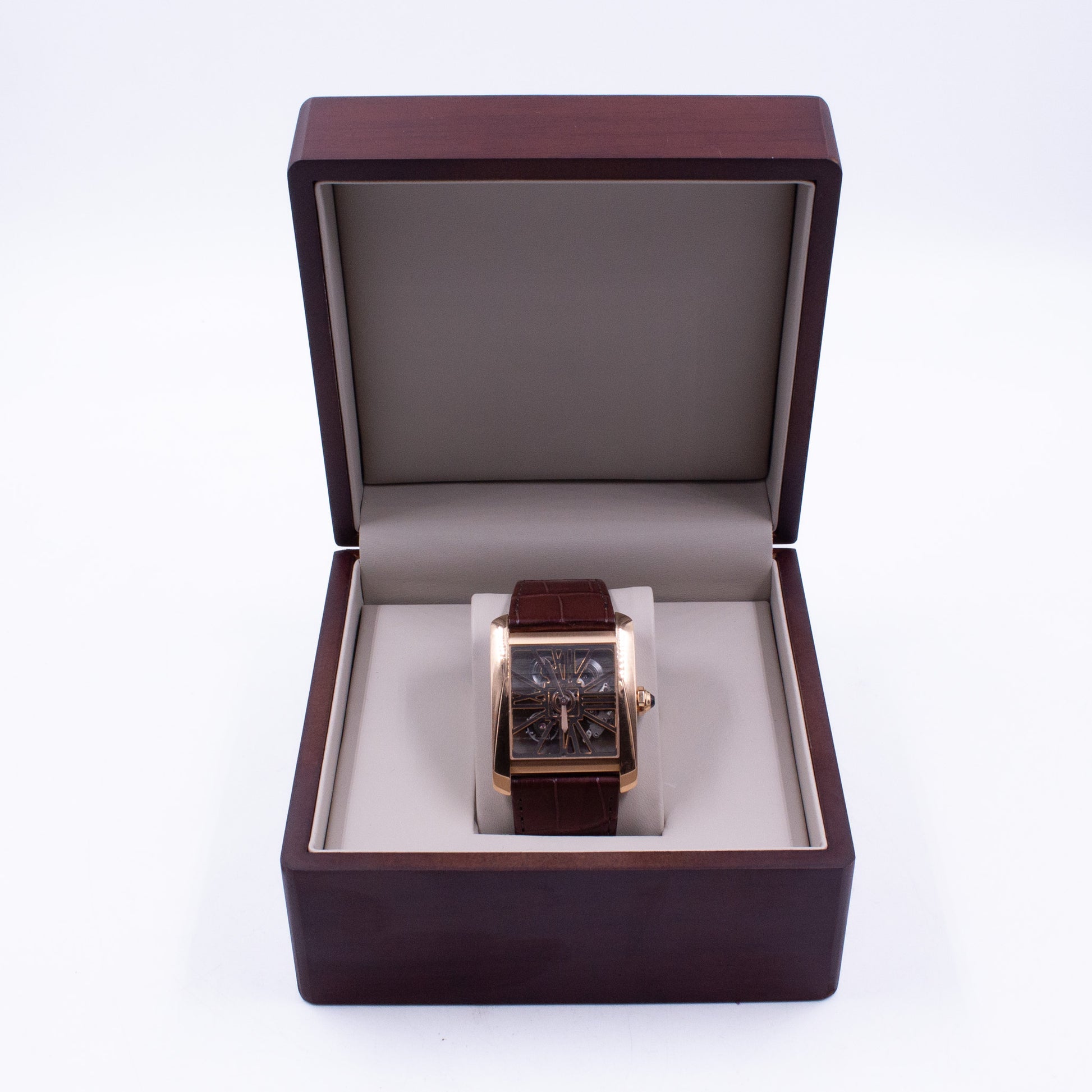 RELOJ CARTIER TANK MC ESQUELETO PARA CABALLERO (SEMINUEVO)