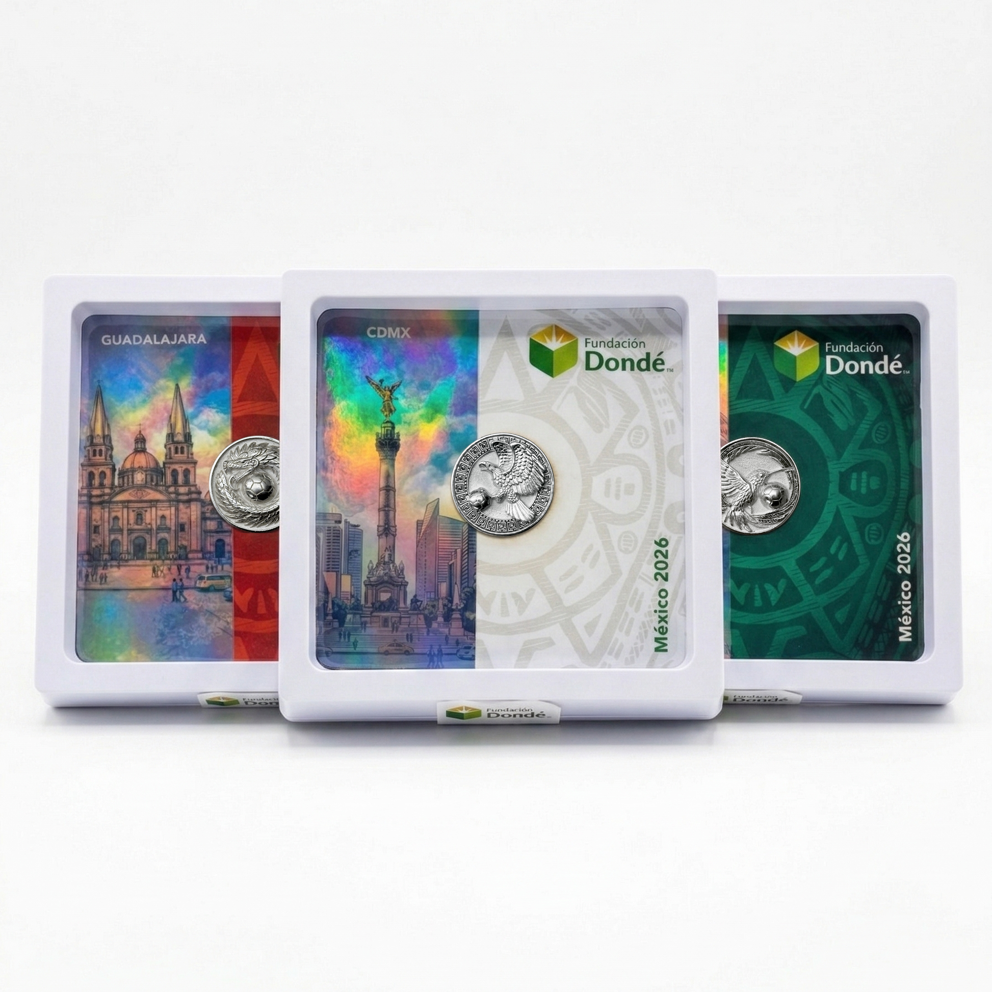 Colección Conmemorativa 2026: Trilogía de Sedes Mexicanas Plata Dondé Ley .925 (nuevo) Plata Dondé