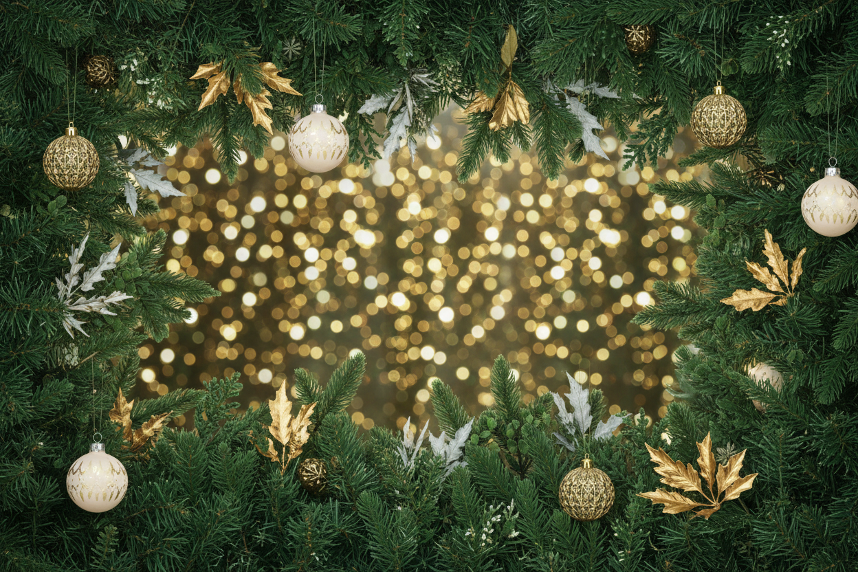 Fondo navideño, tonos verdes.