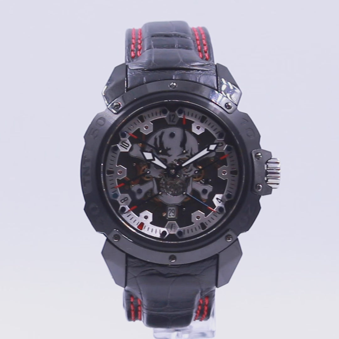 Reloj Pierre DeRoche TNT Royal Retro Skull para Caballero (seminuevo)