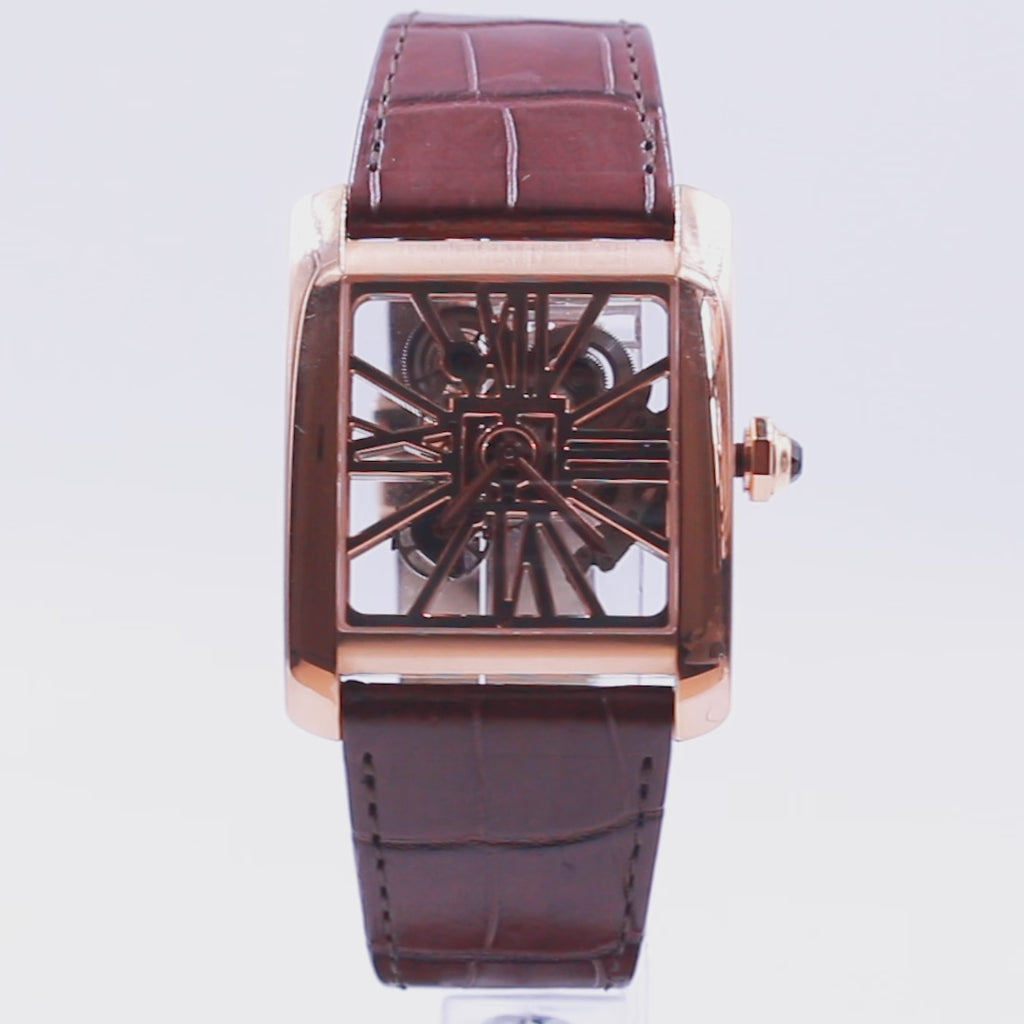 Reloj Hombre Cartier TANK MC Esqueleto Referencia W5310040 / 3656 Cuerda Oro rosa 18k, piel - Tienda Dondé