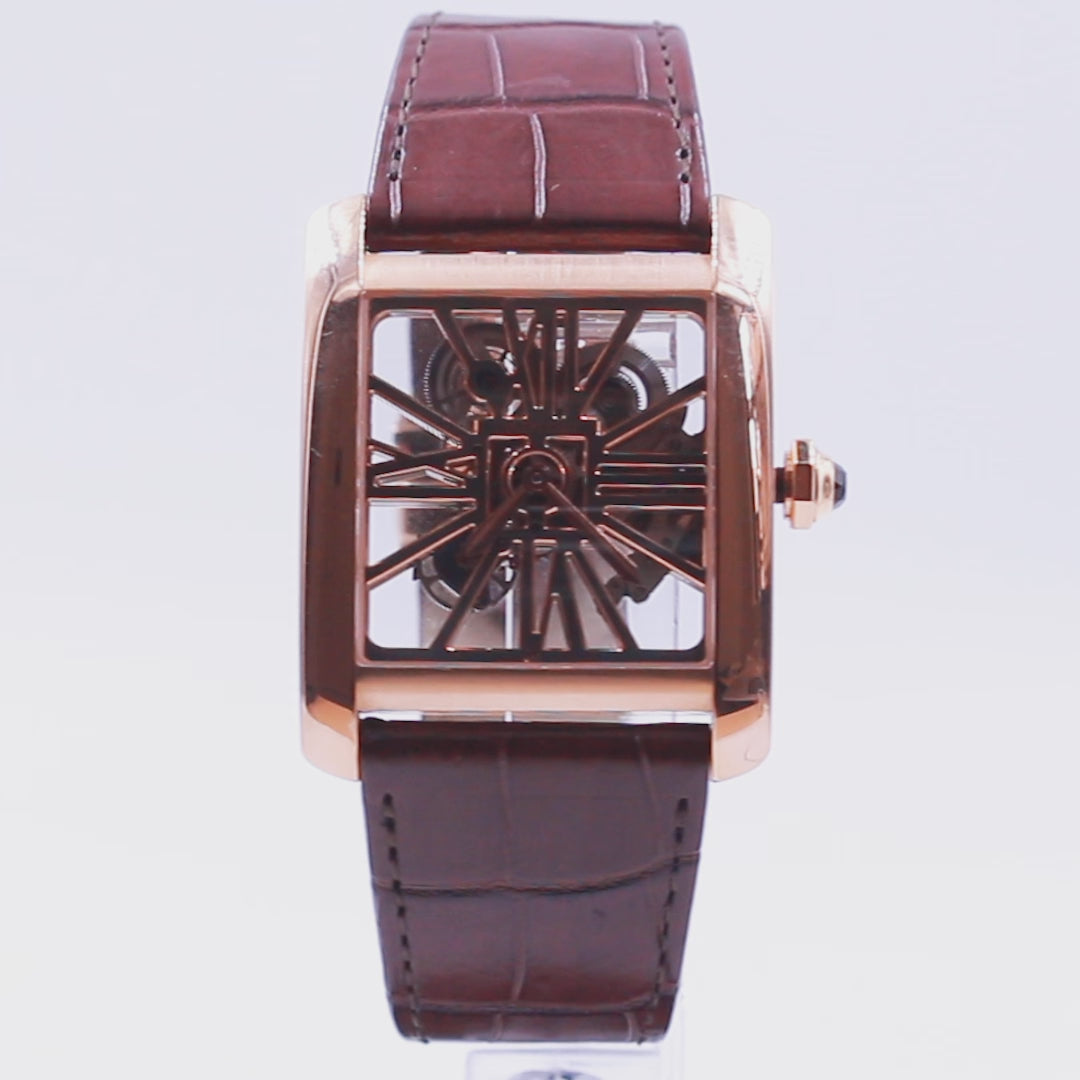 Reloj Hombre Cartier TANK MC Esqueleto Referencia W5310040 / 3656 Cuerda Oro rosa 18k, piel - Tienda Dondé